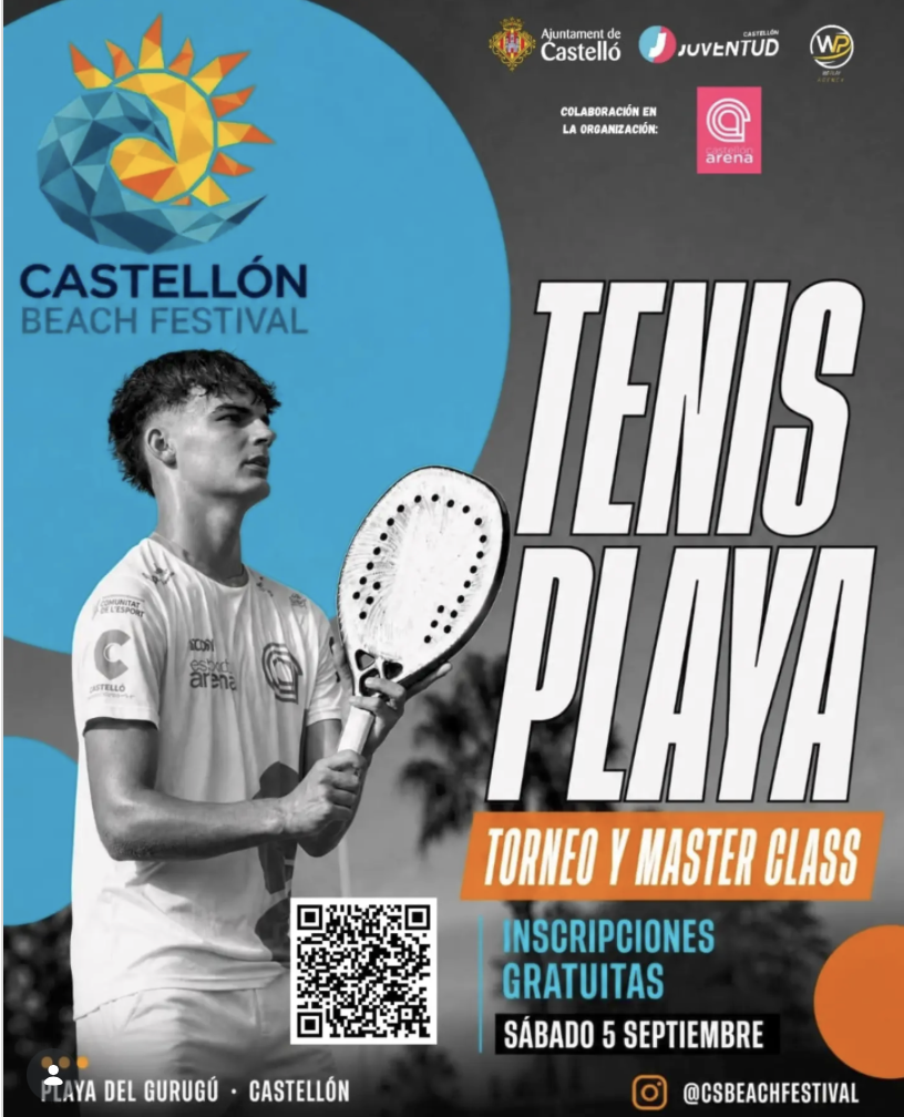 Cartel de tenis playa del Castellón Beach Festival